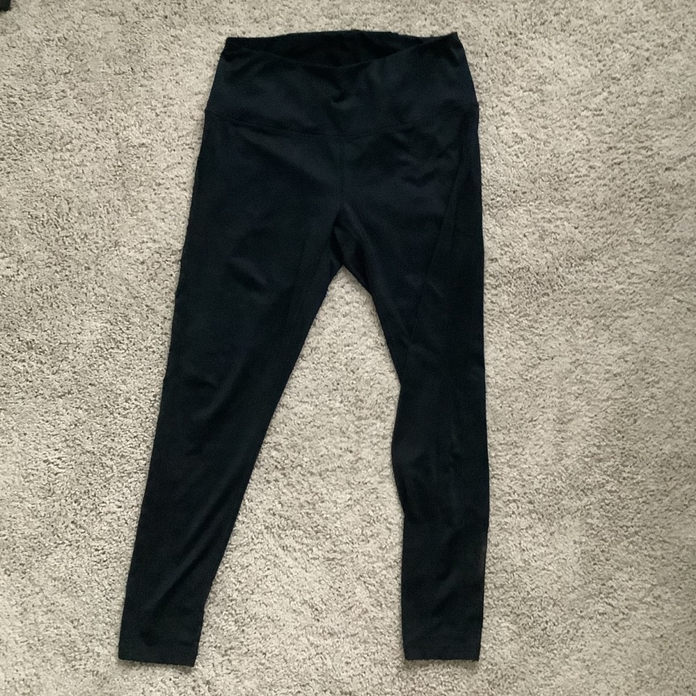 Zella Black Full Length Leggings with Mesh Detail (size medium)